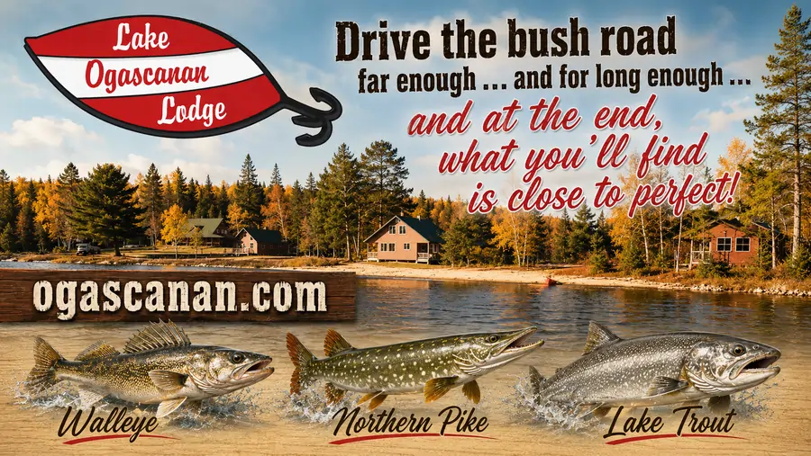 Lake Ogascanan Lodge — drive-in Québec fishing lodge for walleye, northern pike and lake trout. Visit ogascanan.com